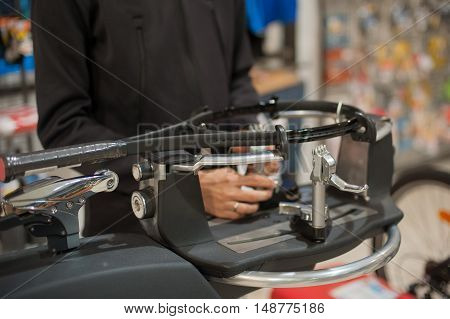 Tennis Stringer Doing Racket Stringing