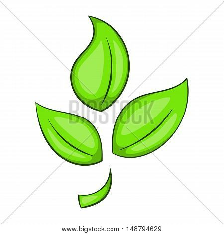 Green plant eco symbol icon in cartoon style isolated on white background vector illustration