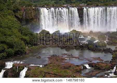 Iguazu National Park waterfall Iguassu river tropical rainfores Brazil Argentina