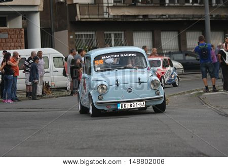 BELGRADE,SERBIA - SEPTEMBER 10, 2016 : Old Zastava 750 at the commercial race of old cars in memory of formula 1 race held on the same place in 1939 two days after the beginning of Second World War when the famous Italian driver Tazio Nuvolari won