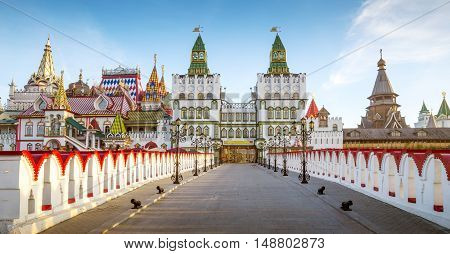 Panorama of Izmailovsky Kremlin in Moscow Russia