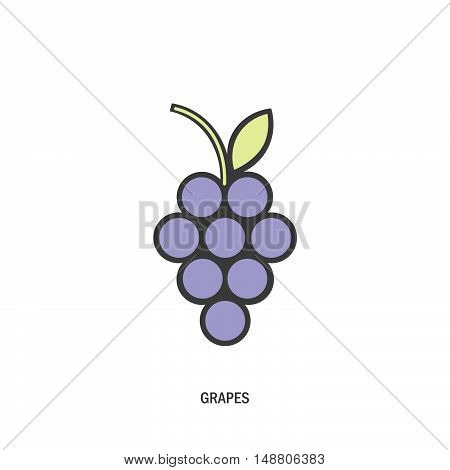 bunch of grapes. logo symbol logo menu wine list blue. vector illustration.