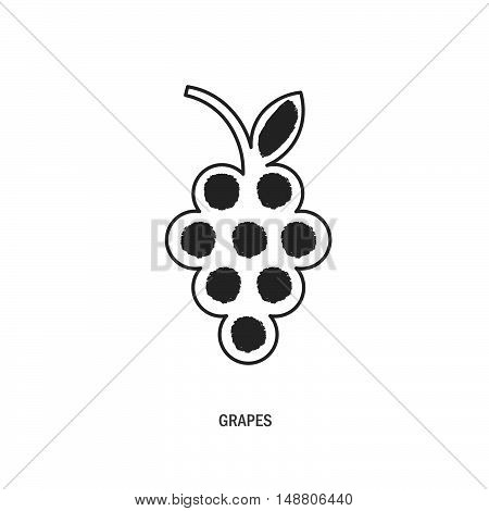 bunch of grapes. logo symbol logo menu wine list black white. vector illustration.