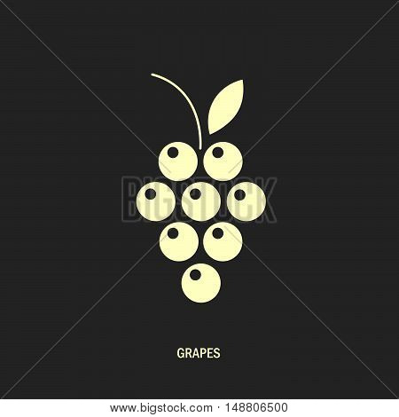 bunch of grapes. logo symbol logo menu wine list black white. vector illustration.