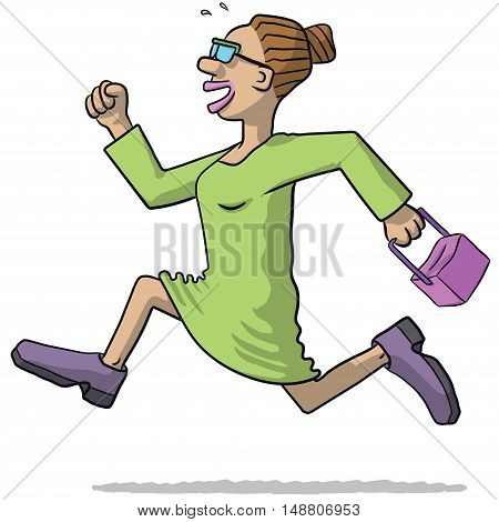 Illustration Of A Woman Running