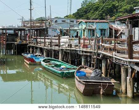 Tai O Fishing Village of Lantau Island in Hong Kong, China.