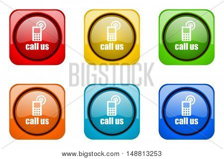 call us colorful web icons