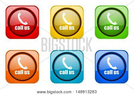 call us colorful web icons