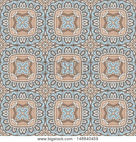 Abstract seamless ornamental vector pattern. light geometric mosaic tiles