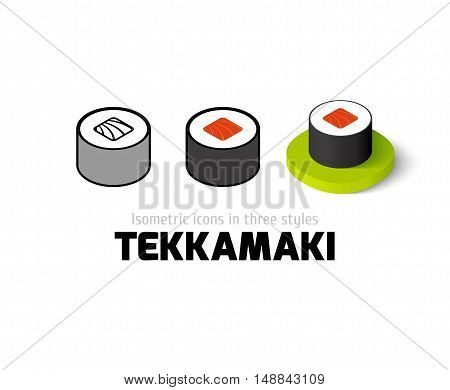 Tekkamaki icon, vector symbol in flat, outline and isometric style