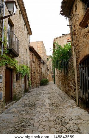 Peratallada, medieval town in Catalunya, Spain in September