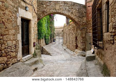 Peratallada, medieval town in Catalunya, Spain in September