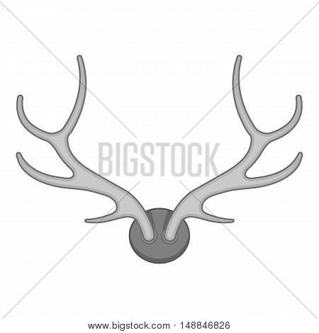 Deer antler icon in black monochrome style isolated on white background. Trophy symbol vector illustration