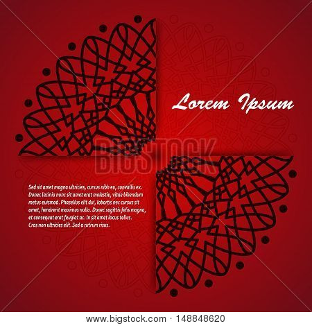 A card with a place for your text with oriental motives, border and a circle ornament, great as a birthday postcard, greeting card, wedding invitation, notebook cover, etc