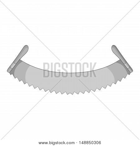 Two man saw icon in black monochrome style isolated on white background. Tools symbol vector illustration