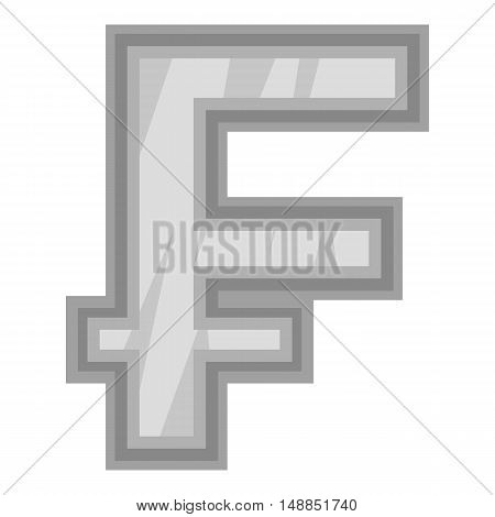 Sign of money frank icon in black monochrome style isolated on white background. Currency symbol vector illustration