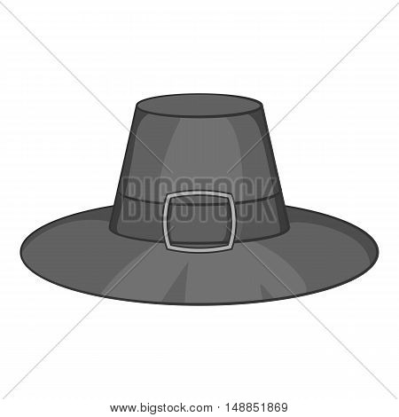 Gentlemans hat icon in black monochrome style isolated on white background. Headdress symbol vector illustration