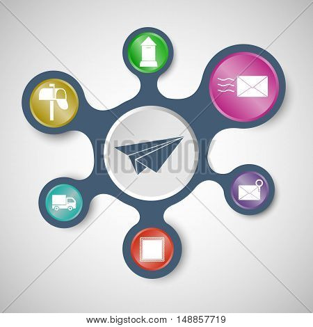 Post infographic templates with connected metaballs, stock vector
