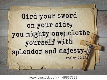 TOP-1000.  Bible verses from Psalms. Gird your sword on your side, you mighty one; clothe yourself with splendor and majesty. 
