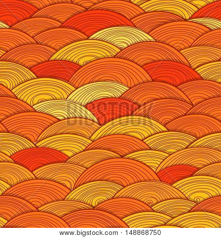 Abstract seamless pattern of yellow waves