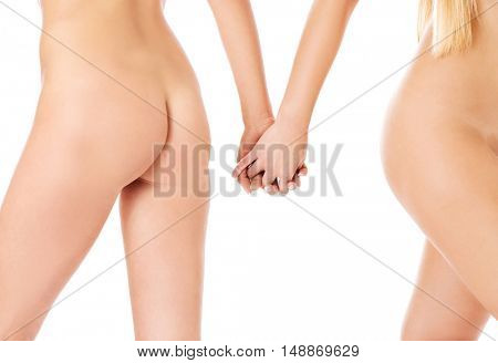 Hands of woman holding together