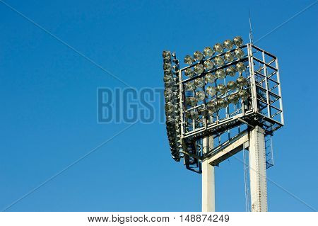 Light Tower Stadium in Clear Blue Sky