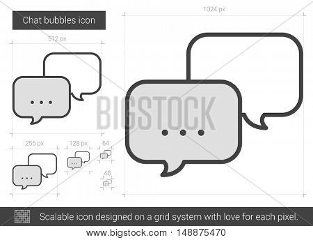 Chat bubbles vector line icon isolated on white background. Chat bubbles line icon for infographic, website or app. Scalable icon designed on a grid system.
