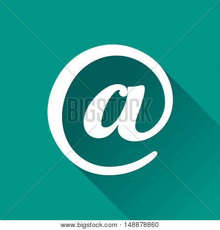 Illustration of at sign design icon with shadow