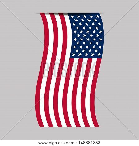 American flag. Isolated on white background. Vector illustration