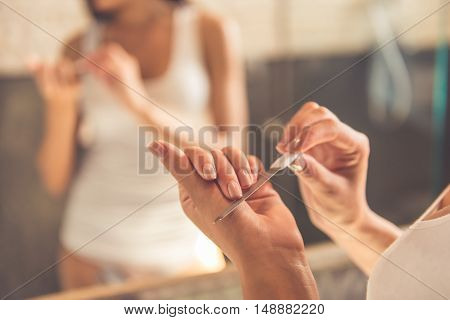 Beautiful Woman In Bathroom