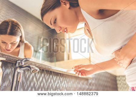 Beautiful Woman In Bathroom