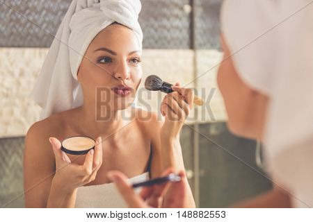 Beautiful Woman In Bathroom