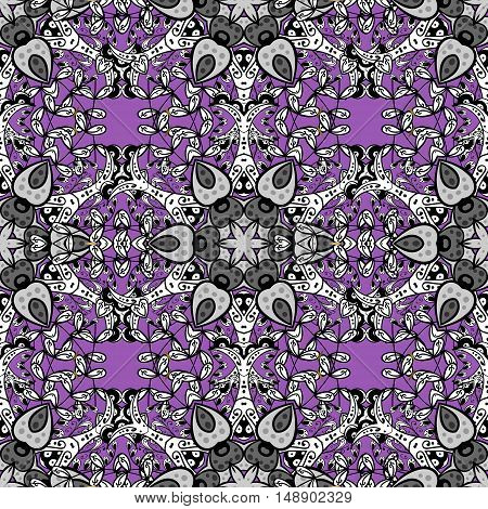 Vintage pattern on mandala round background with white flower. White lilac mandalas background.
