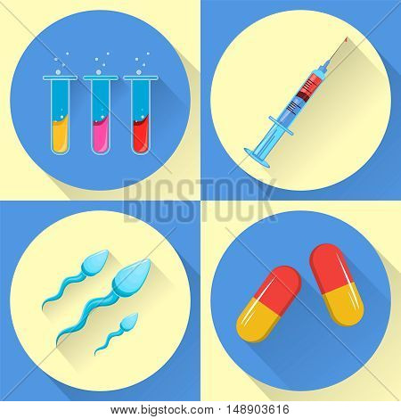 Medical icons. Set of four icons. Vector stock illustration
