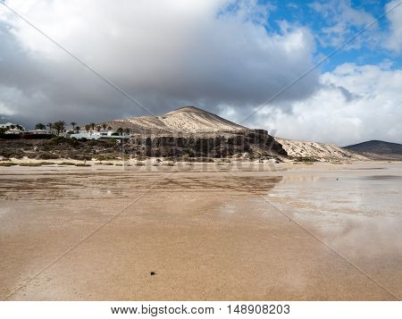 The famous lagoon in Risco El Paso at Playas de Sotavento Fuerteventura