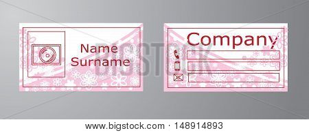 Business card for business women and domestic use