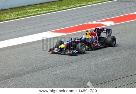 Racing cars on a circuit during The Formula 1 Grand Prix at autodrome 
