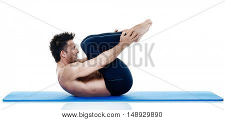 man fitness pilates exercices isolated