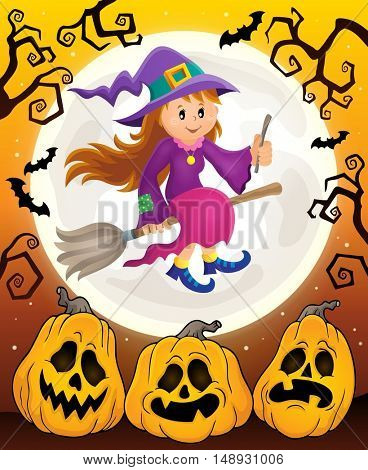 Cute witch theme image 6 - eps10 vector illustration.