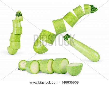 fresh vegetable zucchini isolated on white background