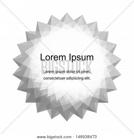 Monochrome Transparent Polygonal Star. Template for Fliers Banners Badges Posters Stickers and Advertising Actions. Abstract Background. Vector Illustration.