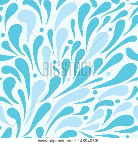 seamless pattern blue water drops splashing up fountain textiles