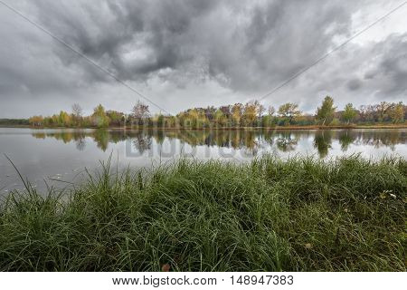 Autumn landscapes  Khakassia river Abakan in Siberia.