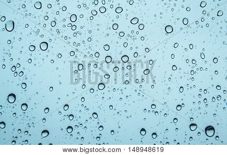 Close-up of water drops on glass surface as background