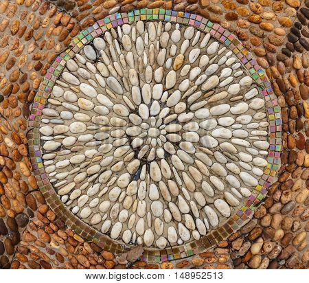 Surface of the stone lined up on the floor.