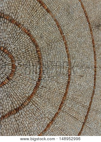 Surface of the stone lined up on the floor.