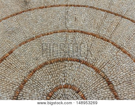 Surface of the stone lined up on the floor.