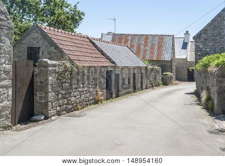 scenery around chapel Saint Tugen in Primelin a commune in the Finistere department of Brittany in north-western France.
