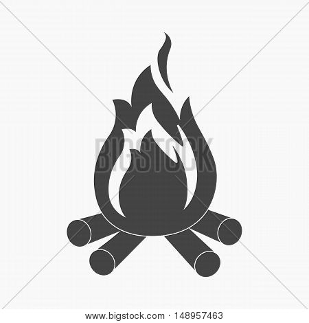 Campfire with firewood icon of vector illustration for web and mobile design