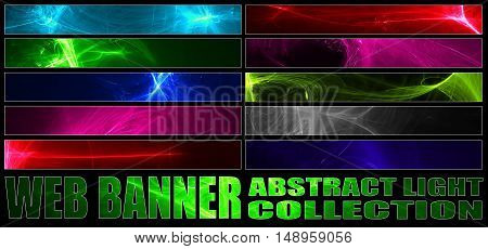 full web banner abstract light collection. standard size for full banner or leaderboard.